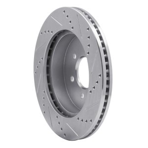 Dodge Dakota Brake Rotor (1) - Front Left - R1 Concepts - Drilled & Slotted - Silver - `03-`04